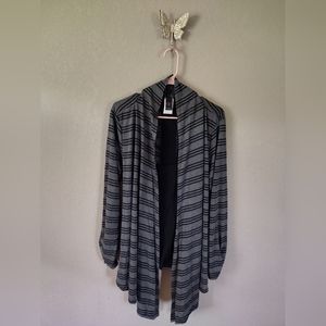 Wrapper Stripped Crochet Back Detail Cardigan